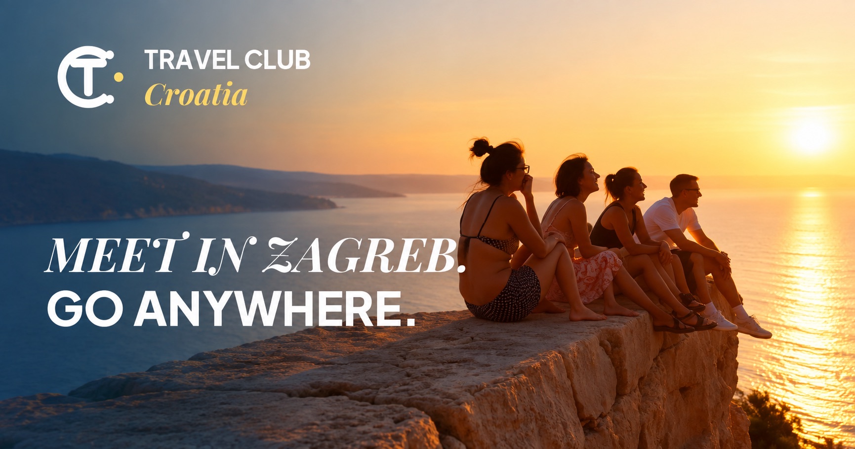 Travel Club Croatia ekipa uz more u zalazak sunca